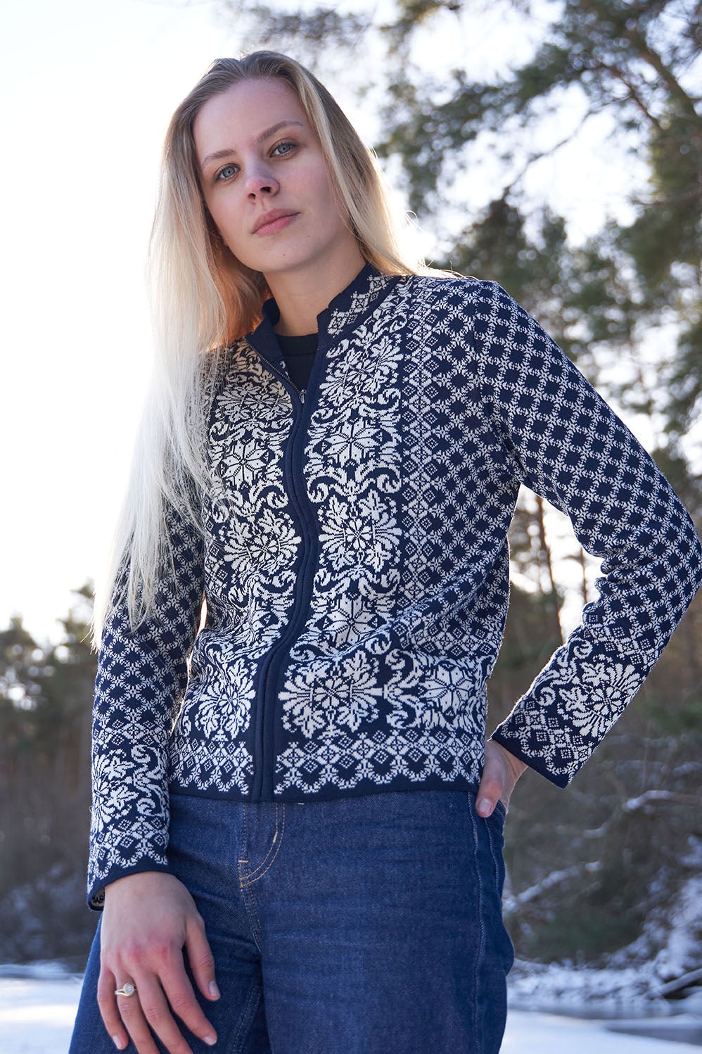 Varbla Reißverschluss-Strickjacke