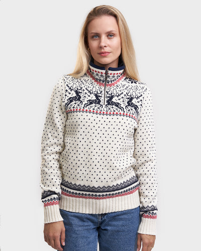 Reindeer women's collared sweater