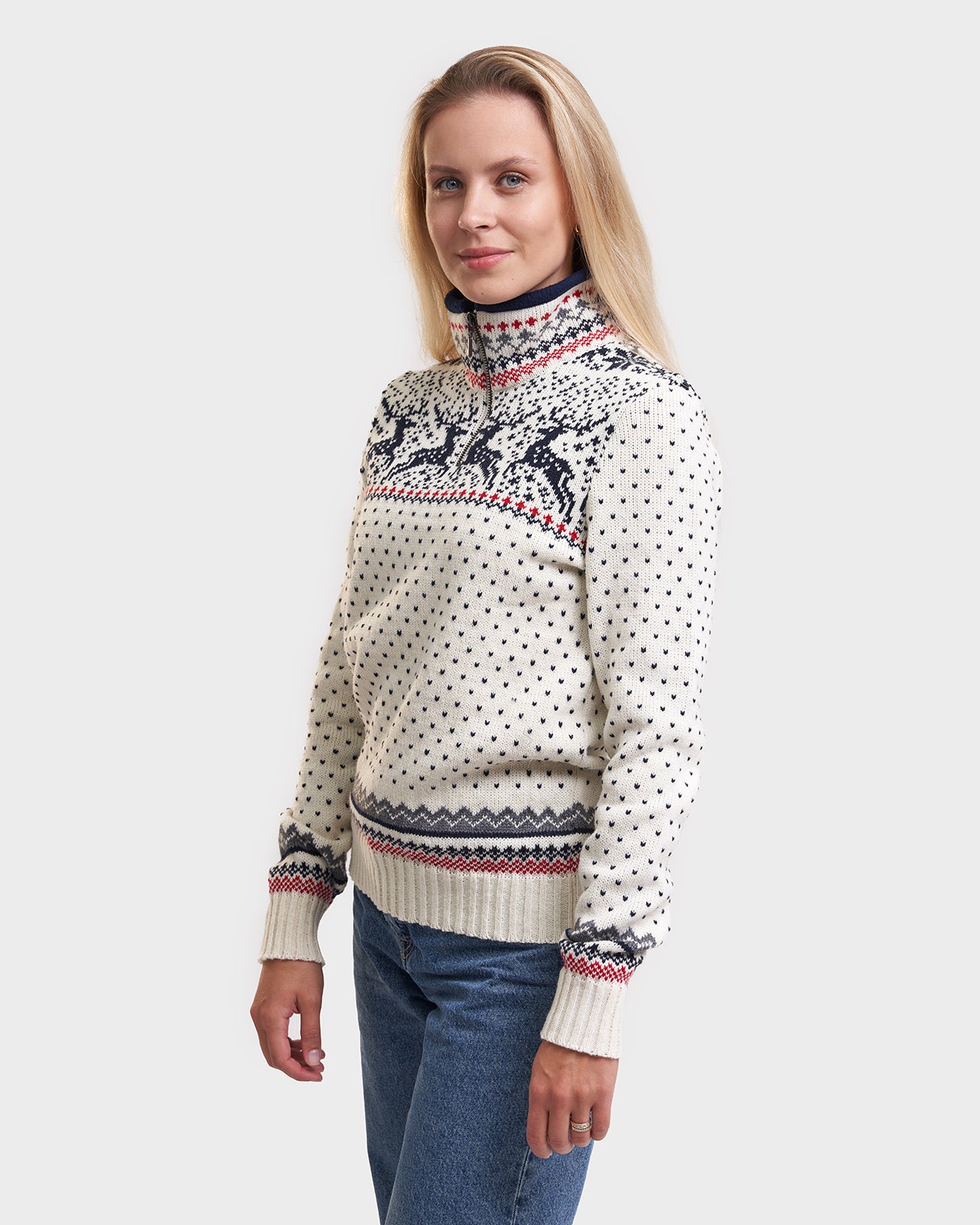 Reindeer women's collared sweater