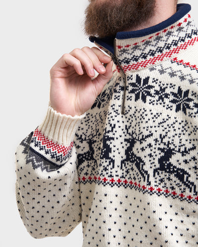 Reindeer men's collared sweater