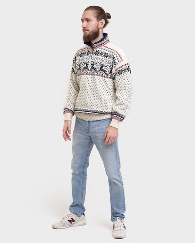 Reindeer men's collared sweater