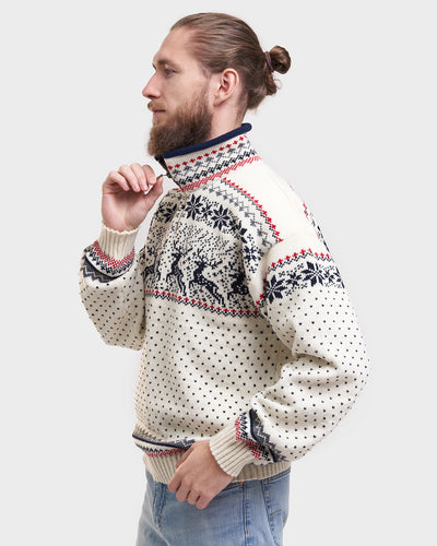 Reindeer men's collared sweater