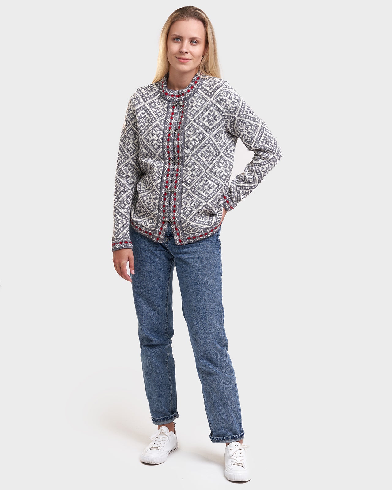 Wollmuster-Strickjacke von Muhu