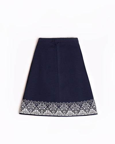 navy knitted wool skirt