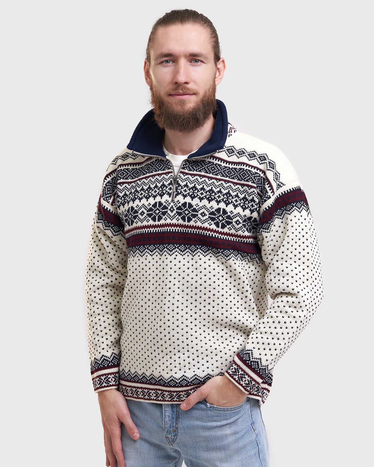 Ruhnu men's zipper neck sweater