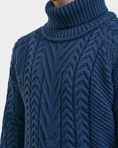Käsmu men's braided high neck sweater