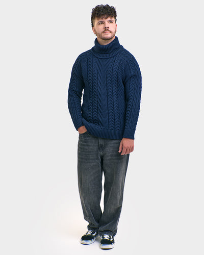 Käsmu men's braided high neck sweater
