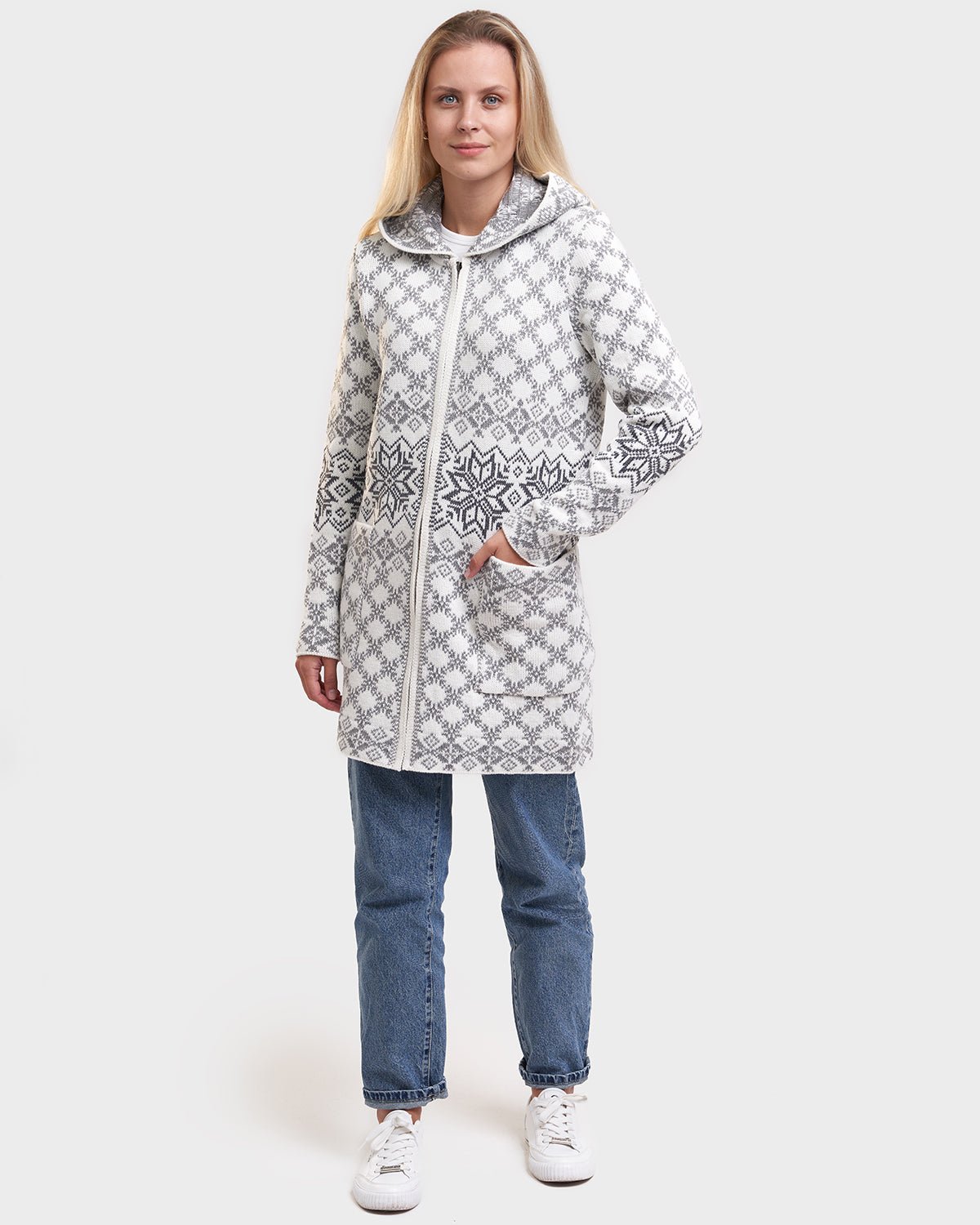 Varbla woolen zipper hooded coat