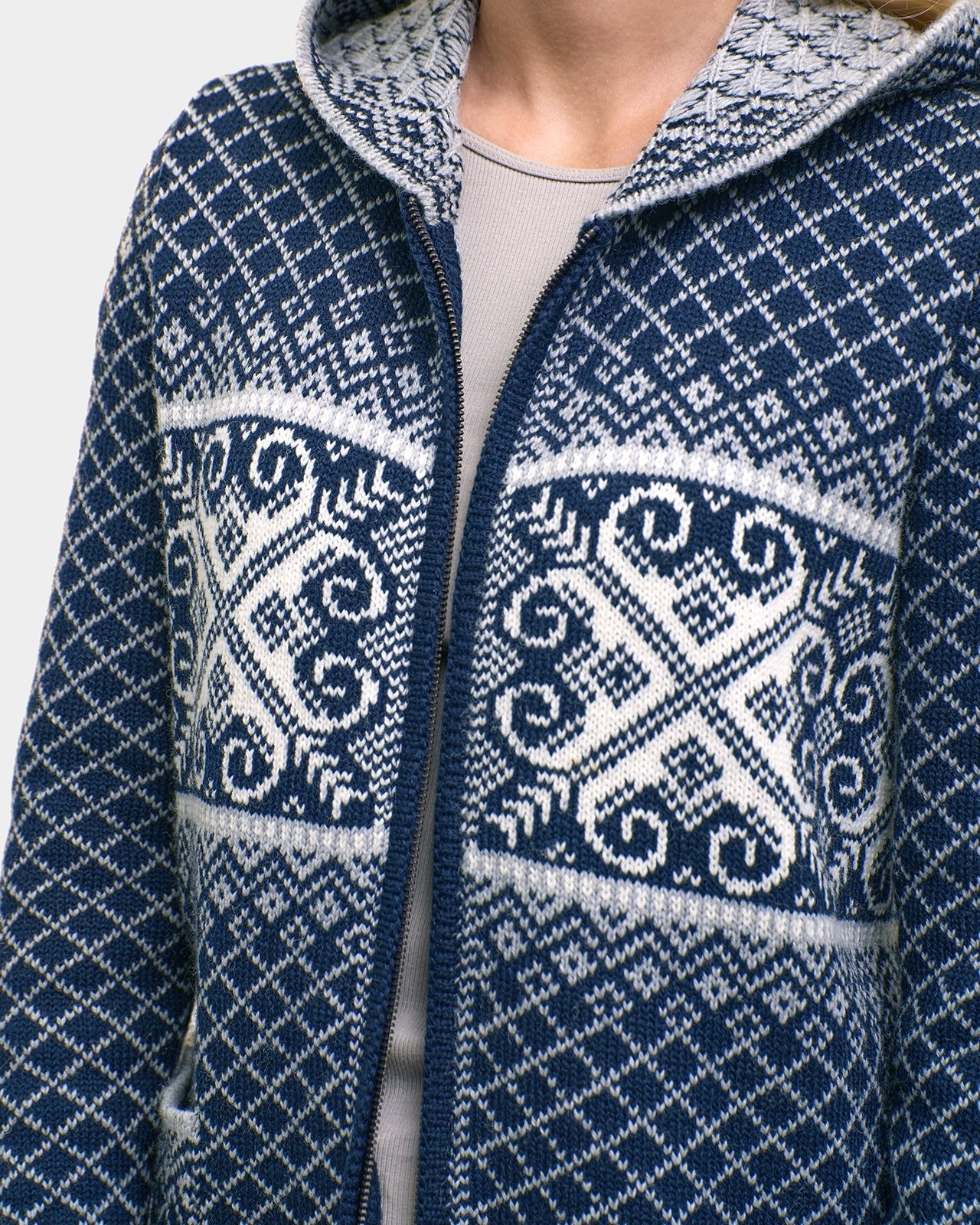 Fana woolen zipper hooded coat