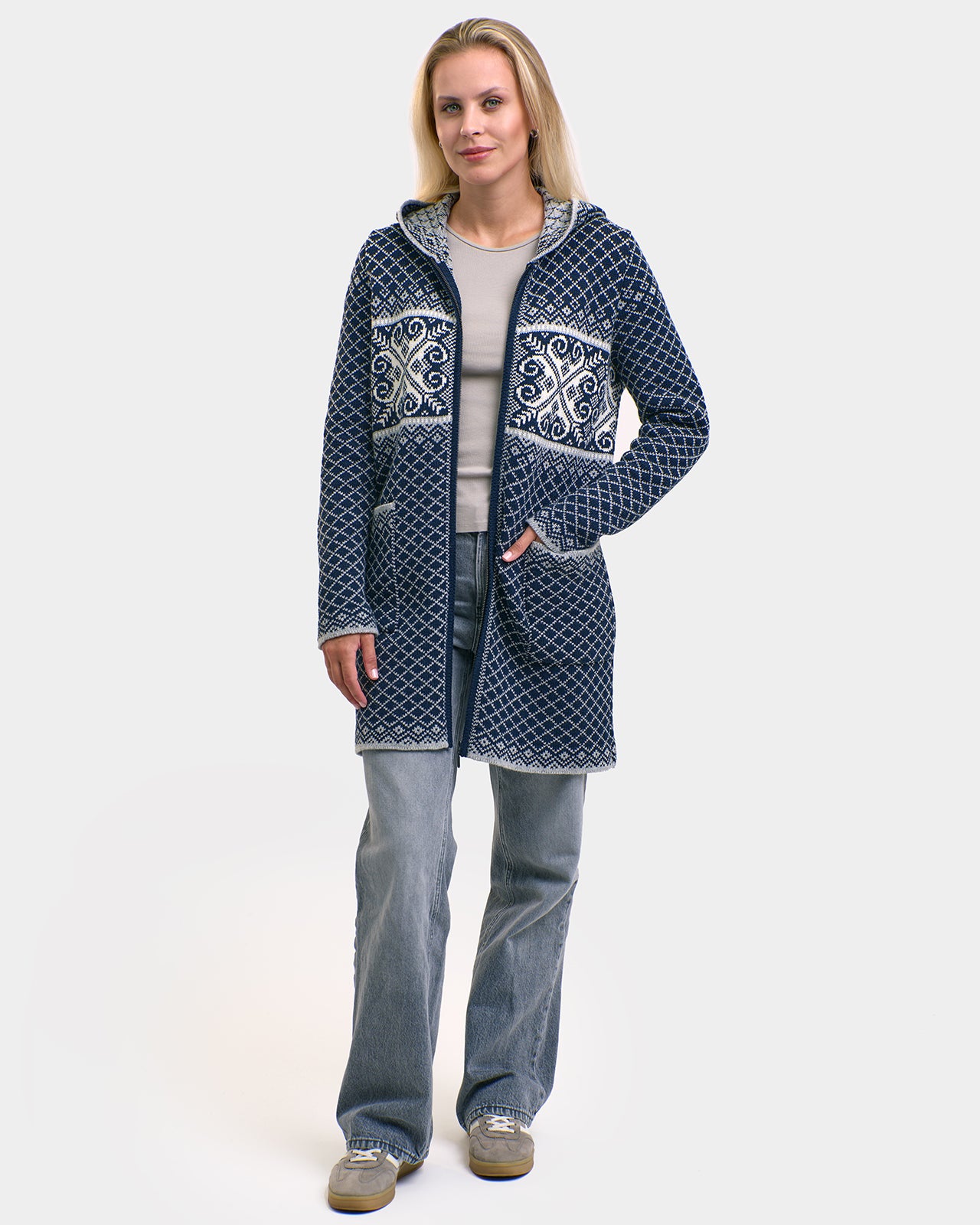 Fana woolen zipper hooded coat