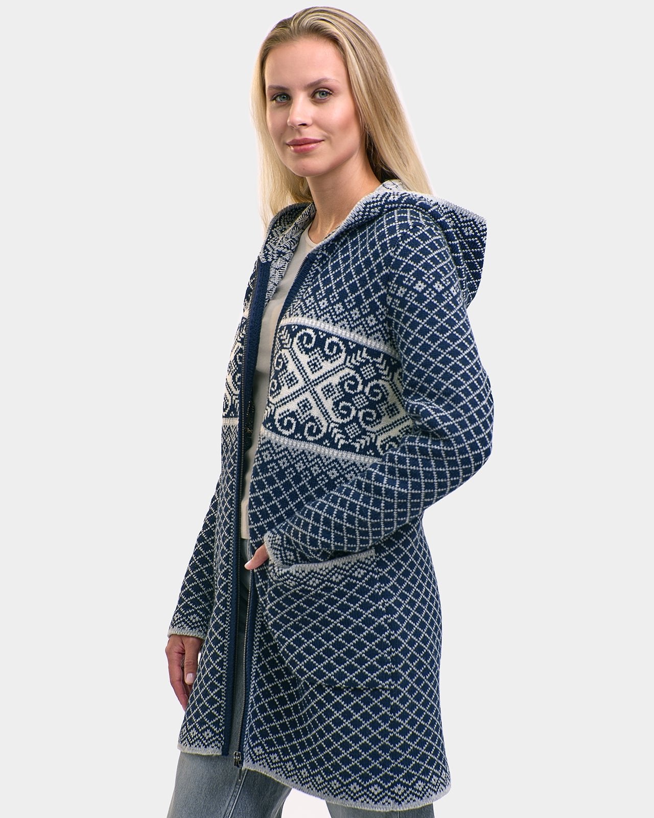 Fana woolen zipper hooded coat