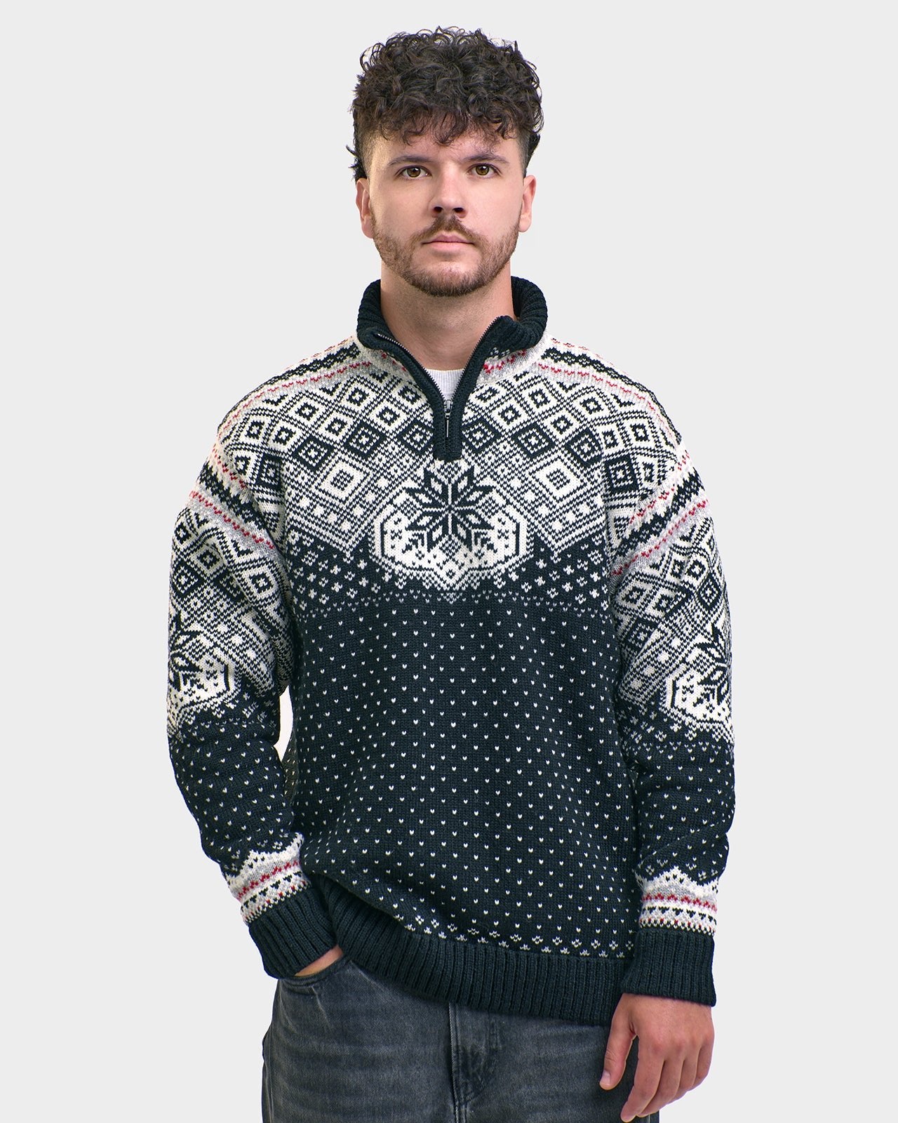 Voss men's zip-neck sweater