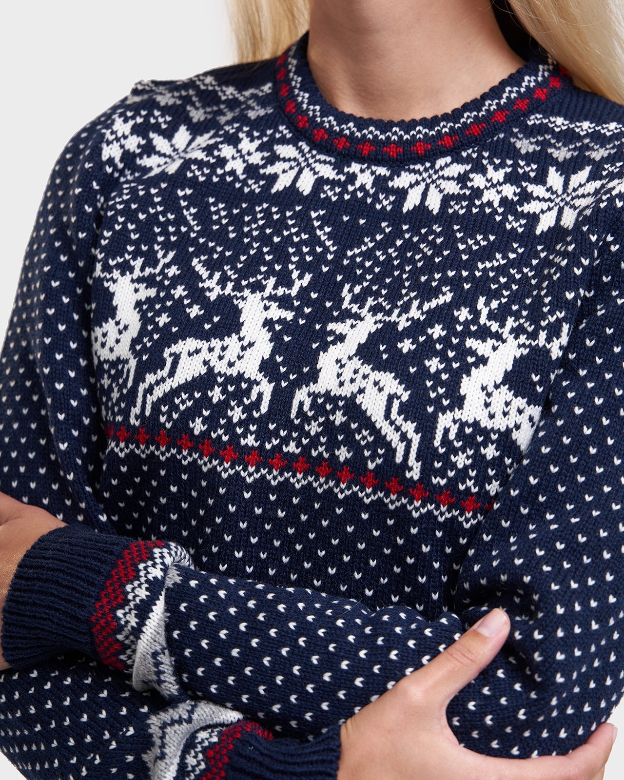 Reindeer women's round neck sweater