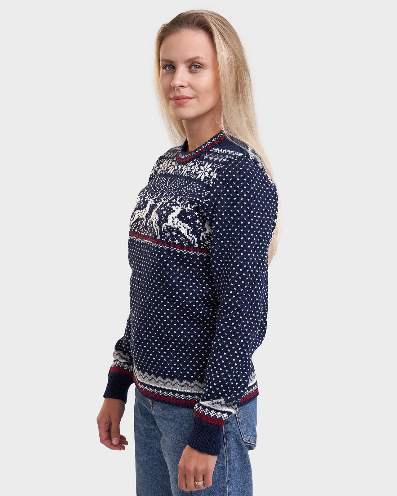 Reindeer women's round neck sweater