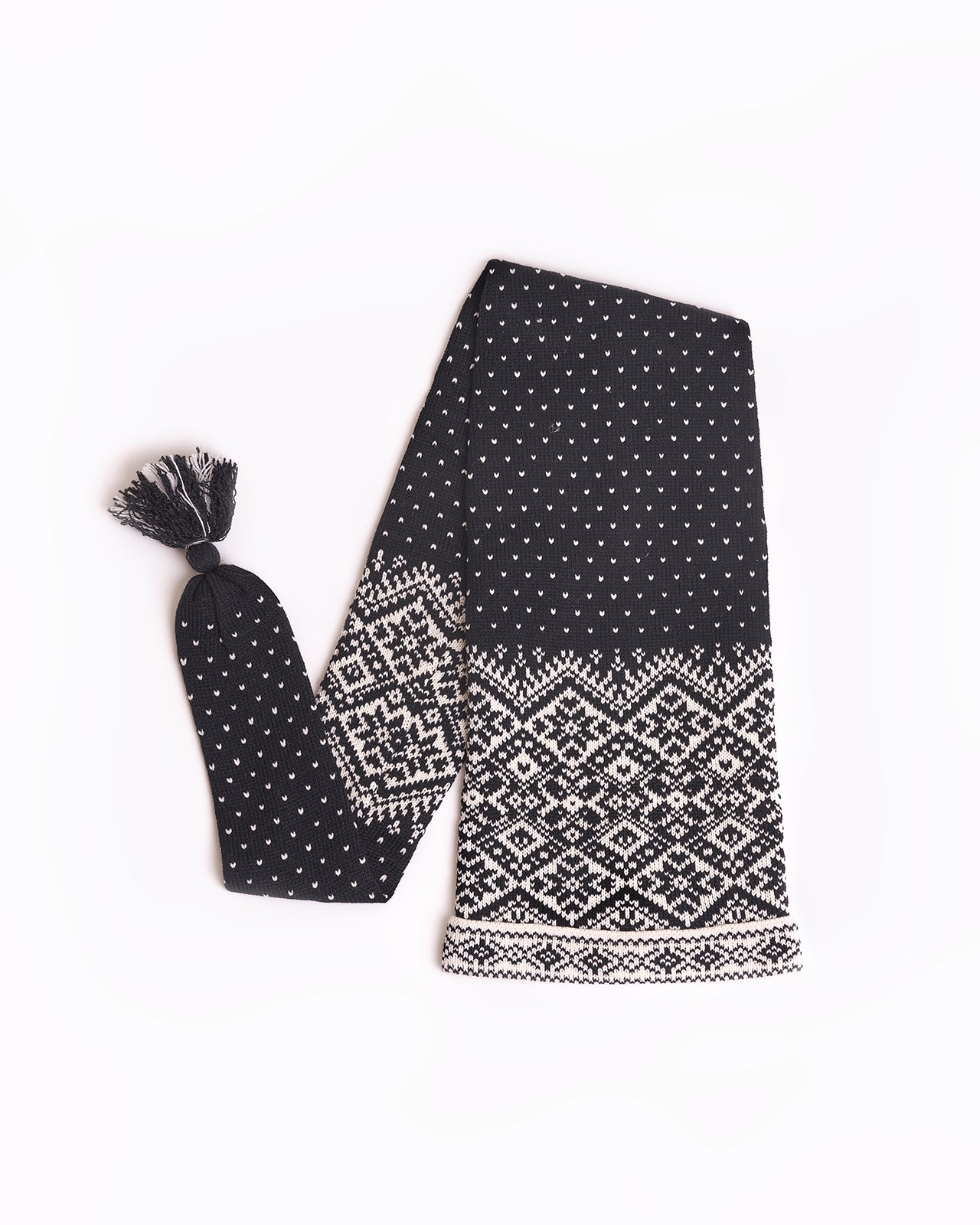 long hat and scarf in one black