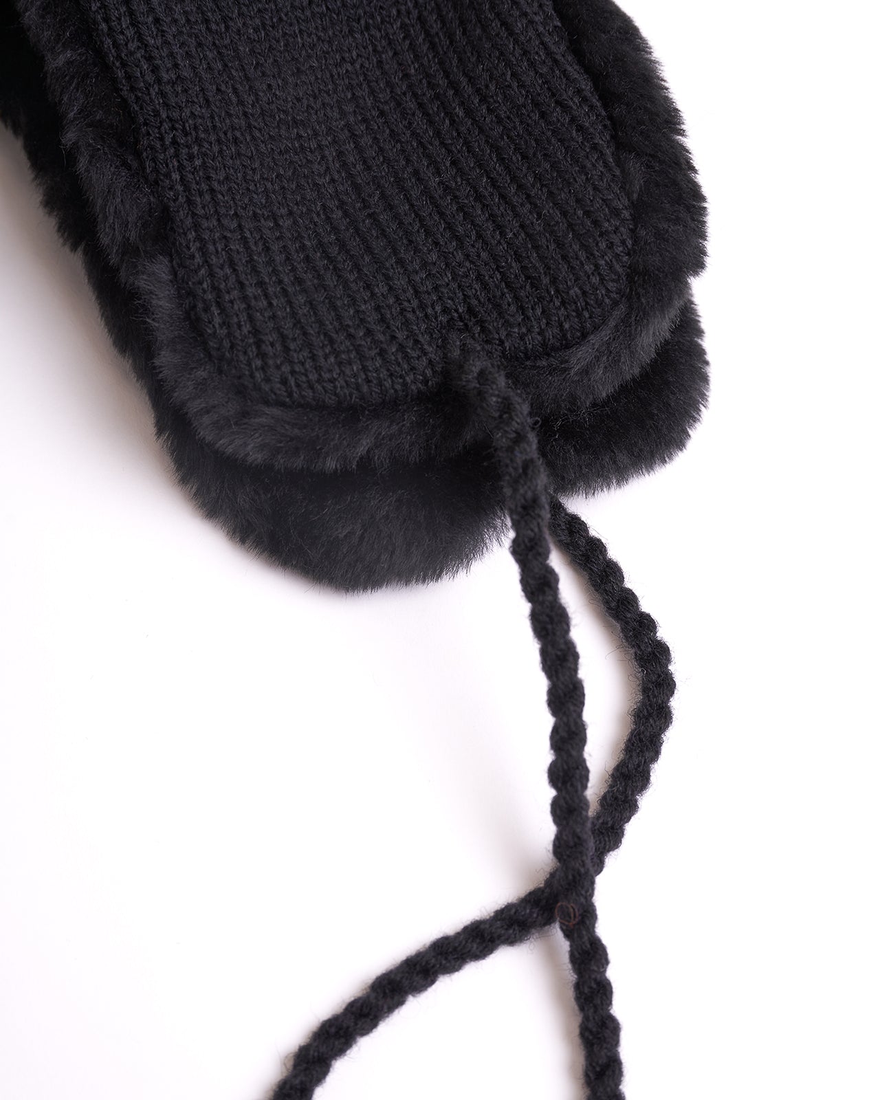 woolen ushanka hat denim black