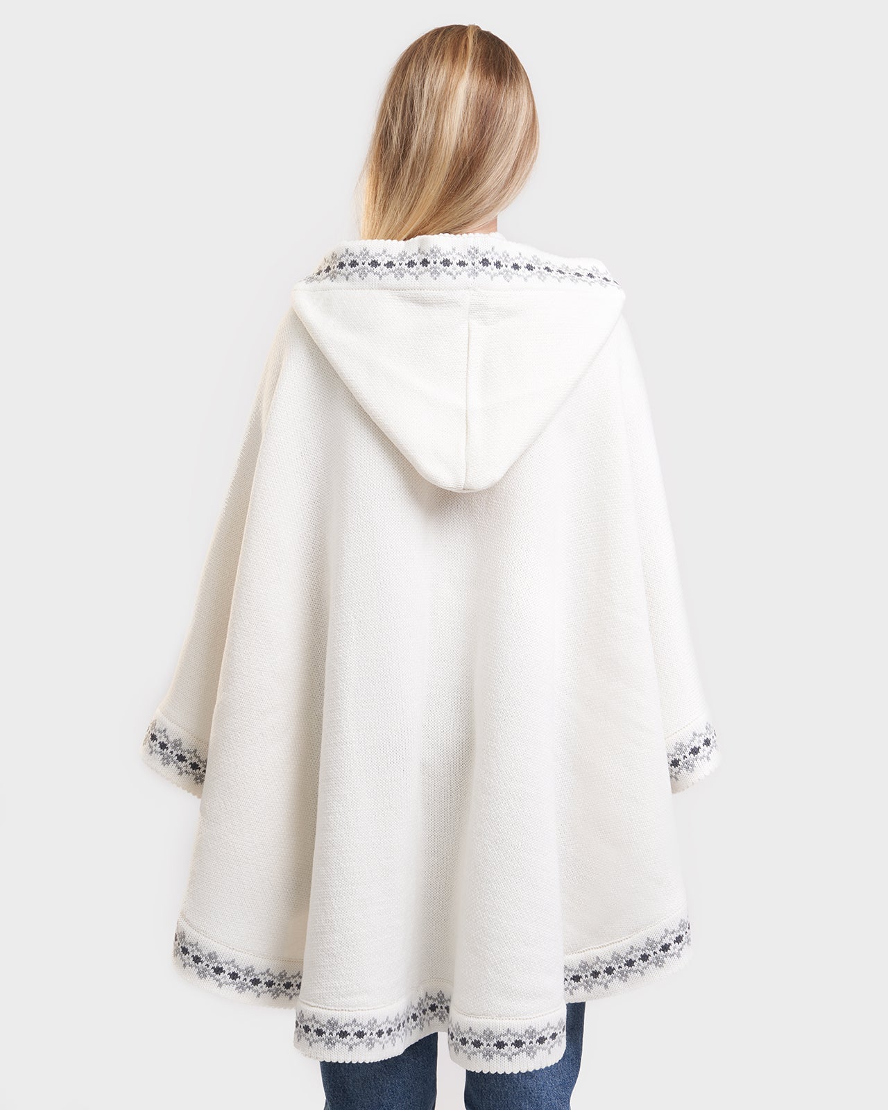 Seto woolen hooded poncho