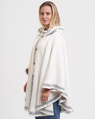 Seto woolen hooded poncho