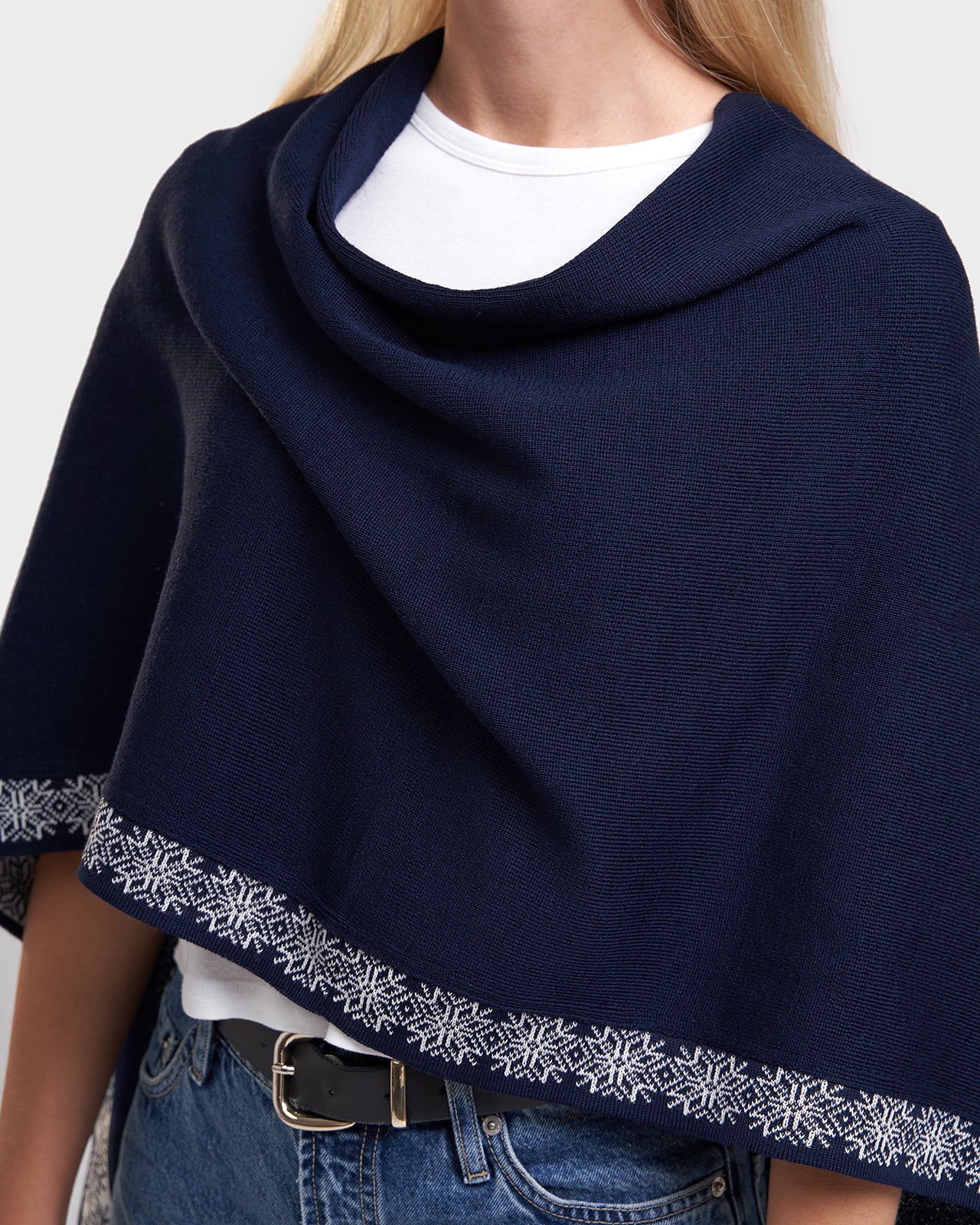 Vilo multi-wear jacquard knit poncho