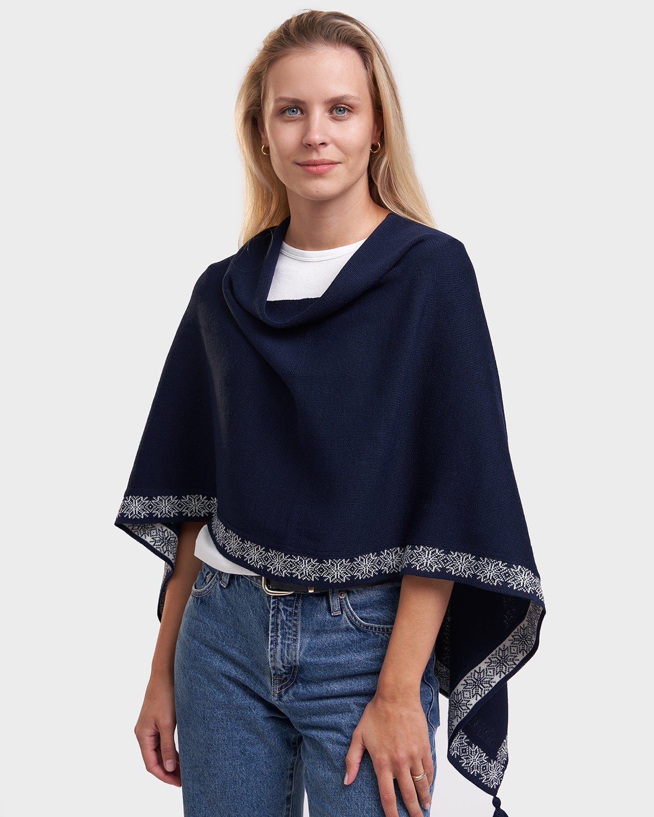 Vilo multi-wear jacquard knit poncho