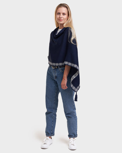 Vilo multi-wear jacquard knit poncho