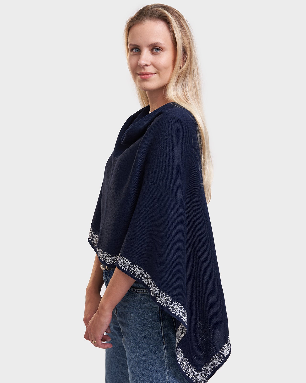 Vilo multi-wear jacquard knit poncho