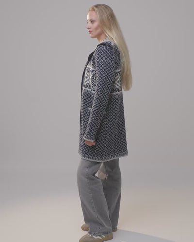 Fana woolen zipper hooded coat
