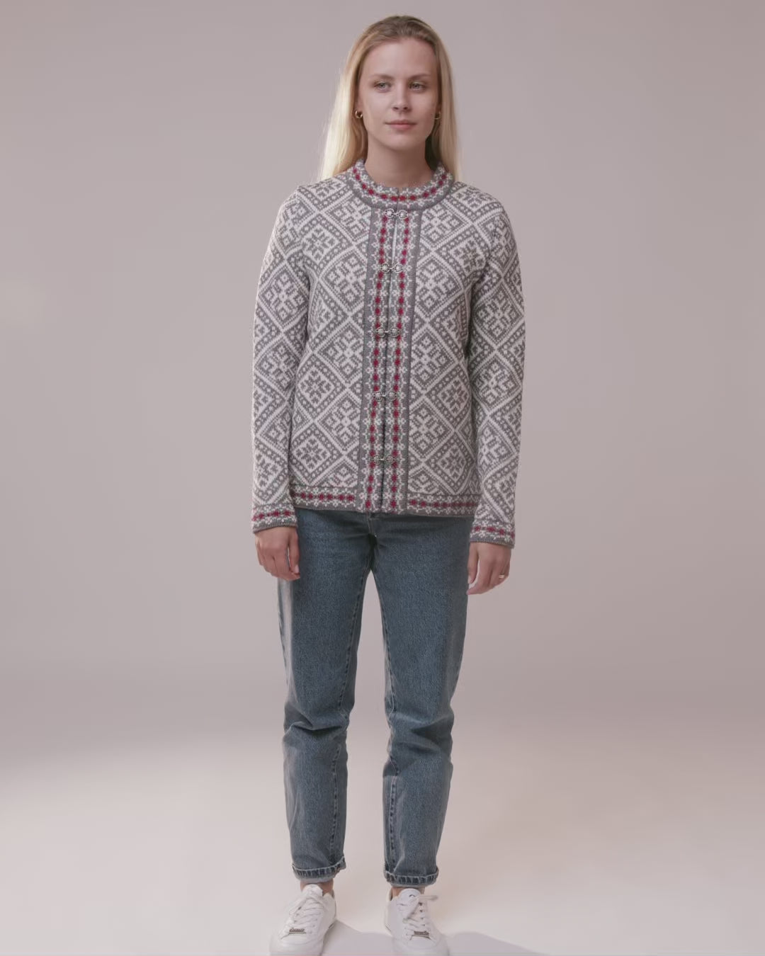 Muhu woolen pattern cardigan