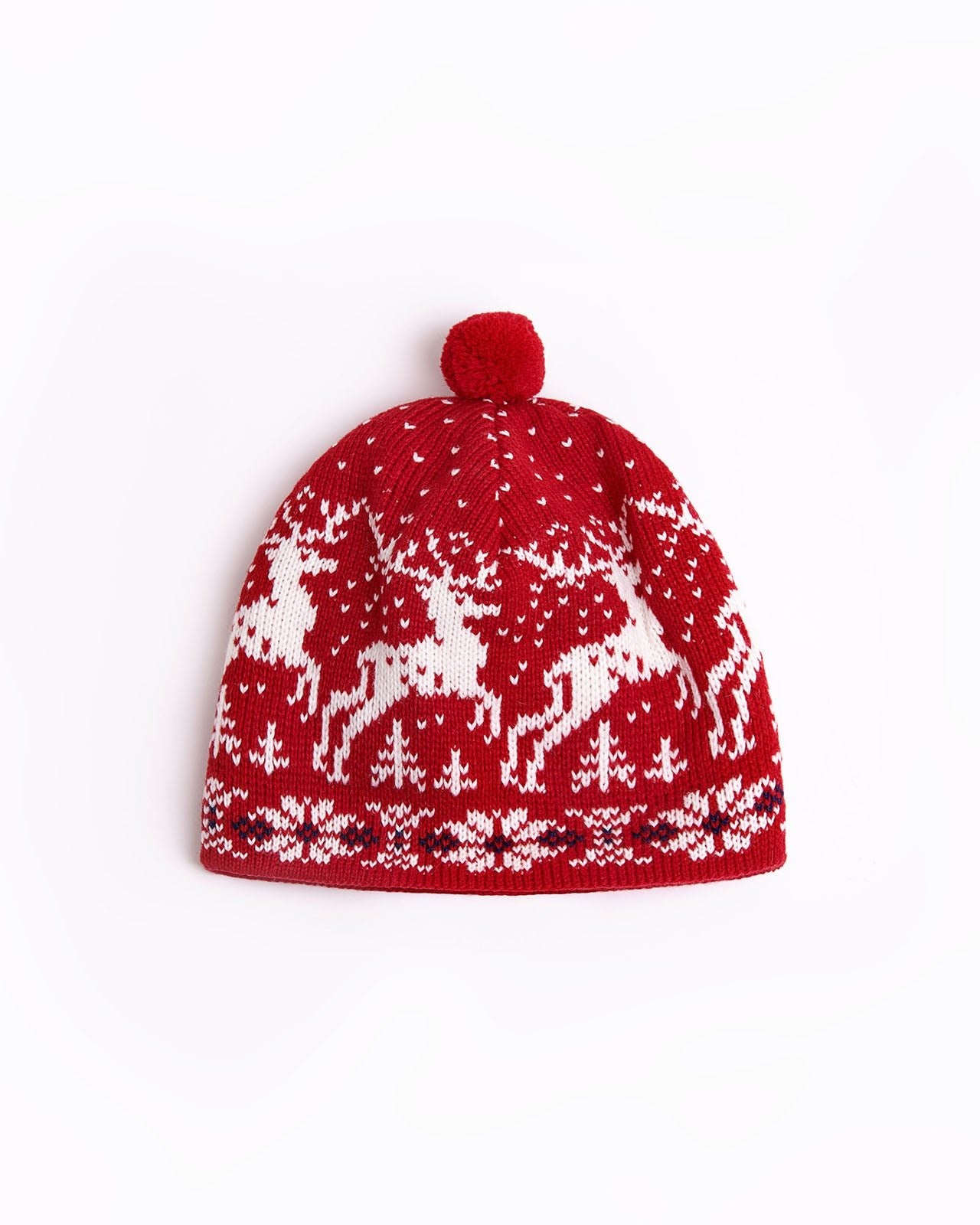 Christmas wool hat with reindeers