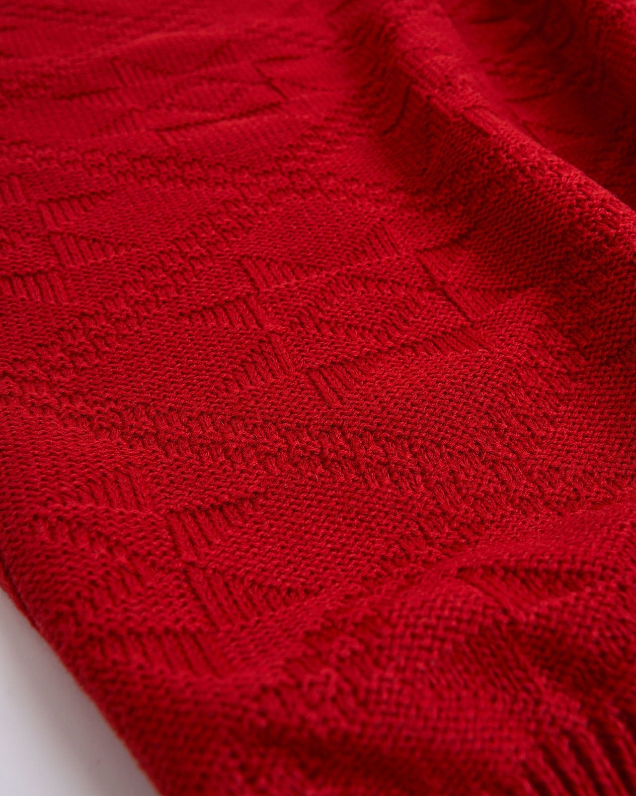 Red wool throw