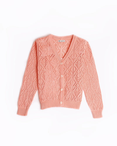 salmon cotton cardigan