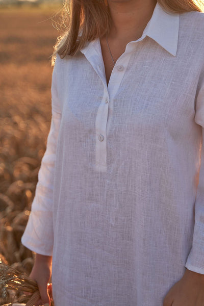 Women's linen white tunic