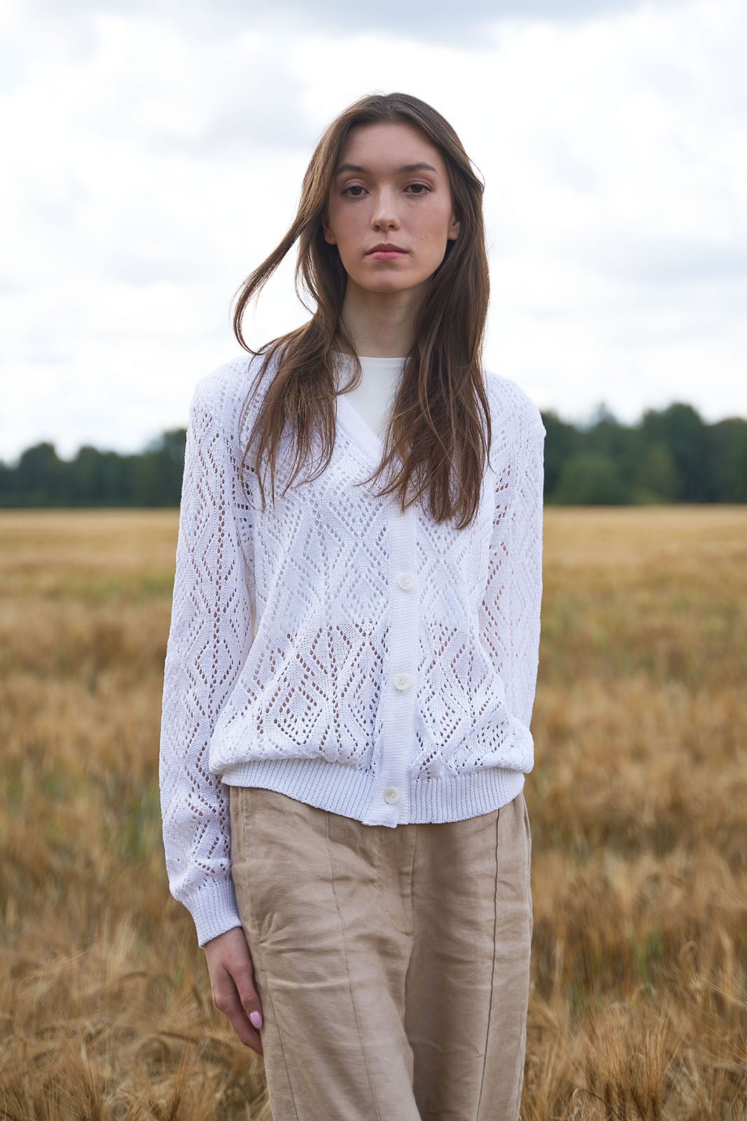 white cotton cardigan