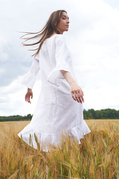 linen dress white