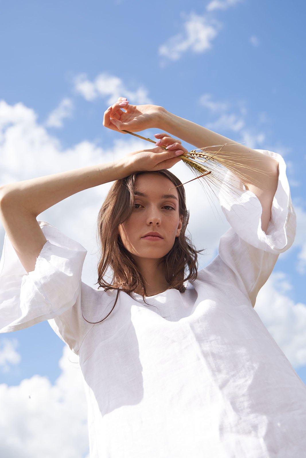 linen dress white