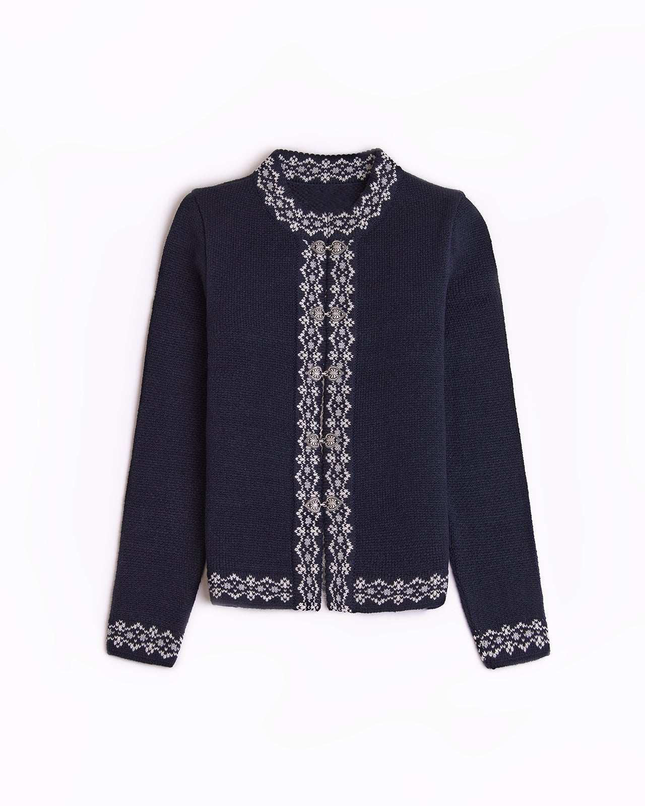 navy blue wool cardigan