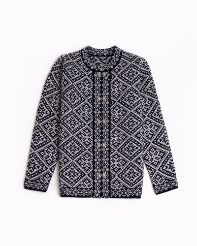 Women's wool pattern cardigan