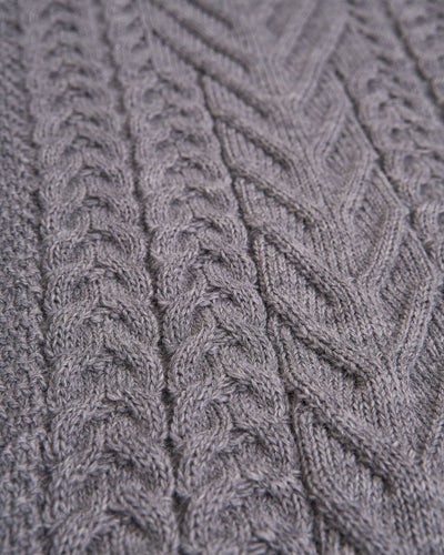 Details of women's wool braided sweater