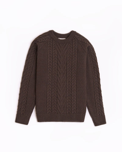 wool men's braided sweater