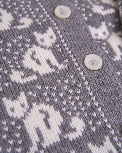 wool kid's cardigan with kitty grey