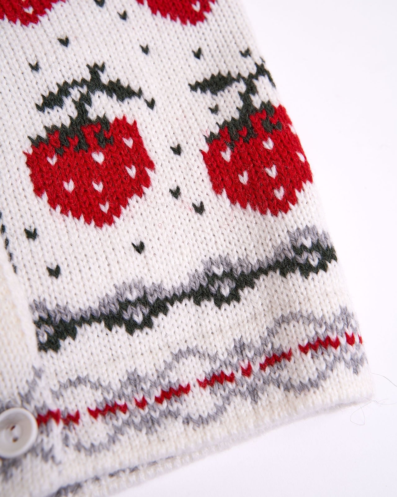 wool kid's cardigan with strawberries