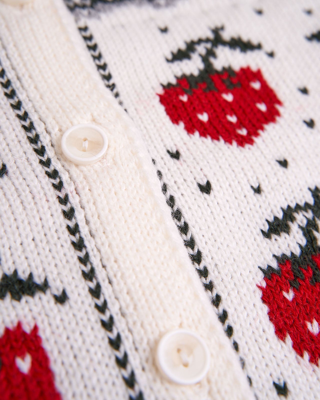 wool kid's cardigan with strawberries