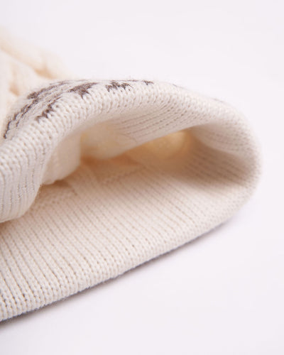 wool white hat with pompom