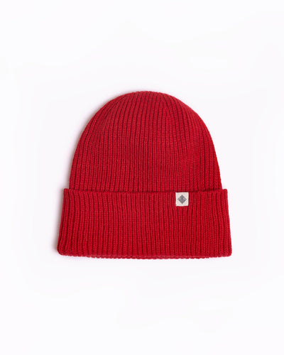 red wool beanie