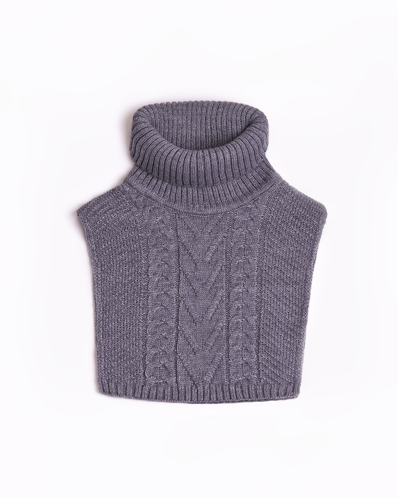 grey wool turtleneck collar