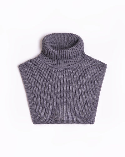 grey wool turtleneck collar