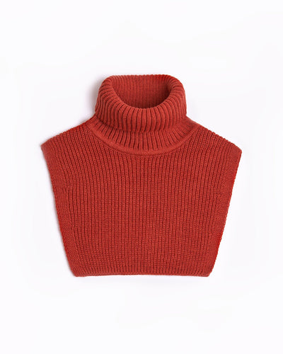 red wool turtleneck collar