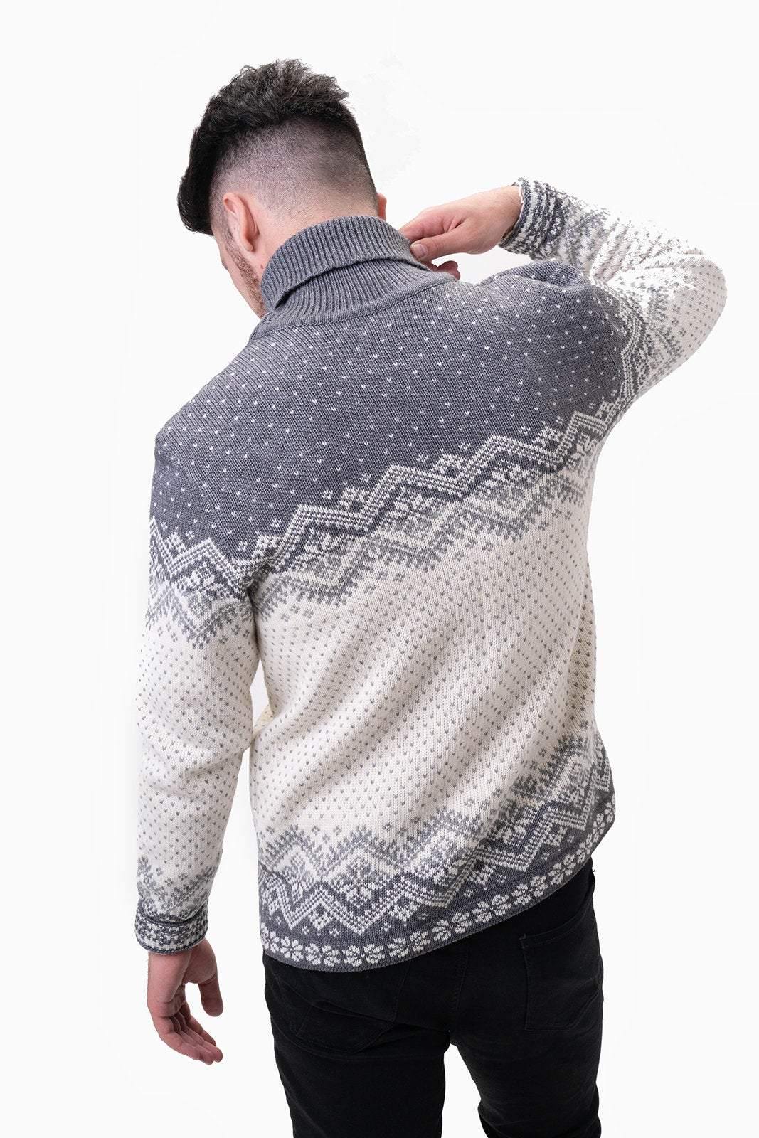 wool men's high neck sweater