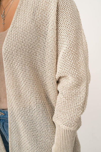 Linen patchwork long cardigan